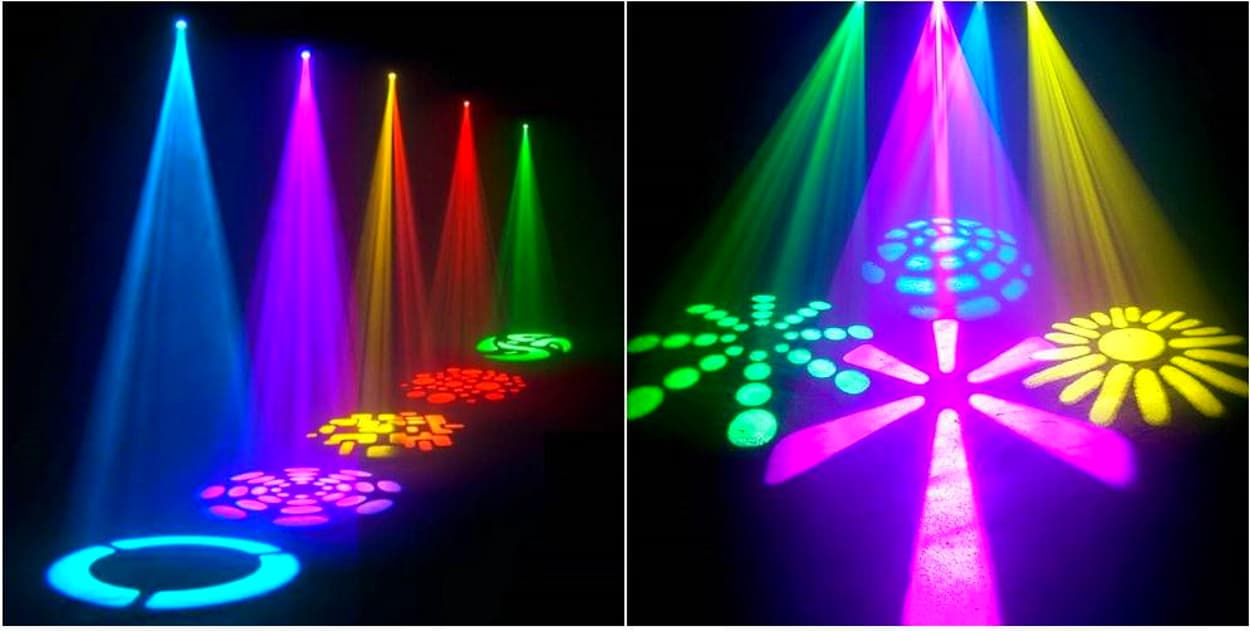 Вращающася поворотная световая голова для дискотек и клубов WASH SPOT GOBO